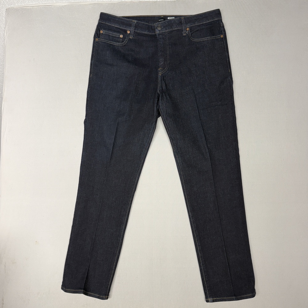Express Conscious Edit Jeans Mens 36x30 Blue Dark Wash Straight Denim Stretch